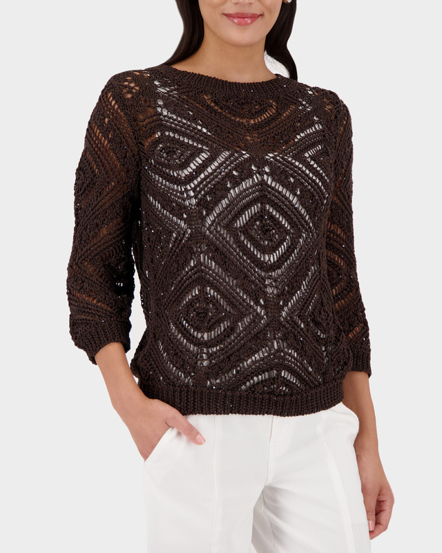 Джемпер ажурной вязки из высококачественного хлопка