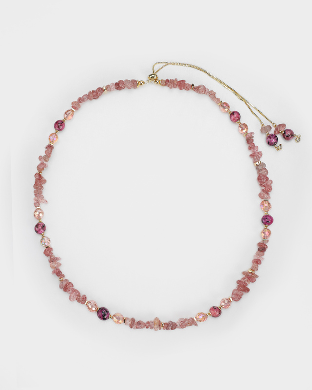 Колье с натуральными камнями со скользящим замком