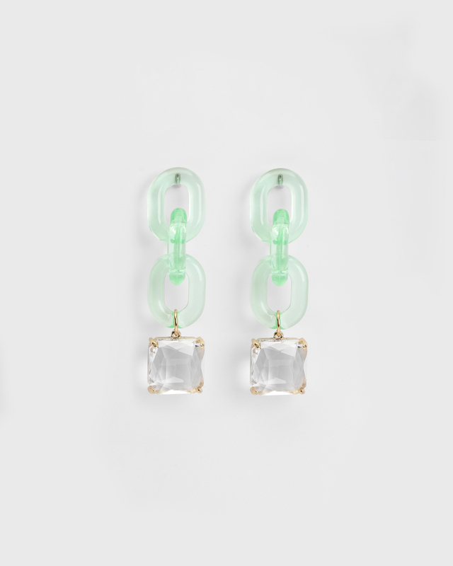 Серьги с подвеской из стекла