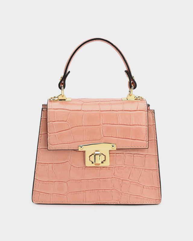 Сумка из натуральной кожи с тиснением под крокодила
