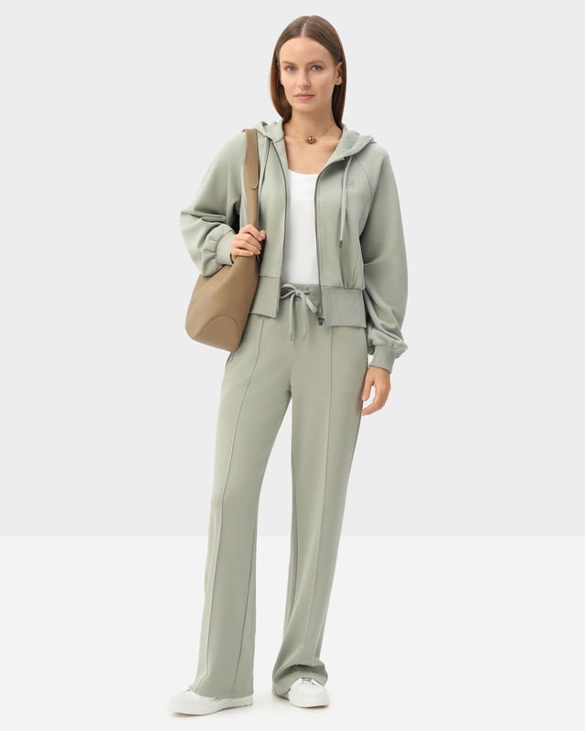 Трикотажные брюки с эластичным поясом и застроченными стрелками