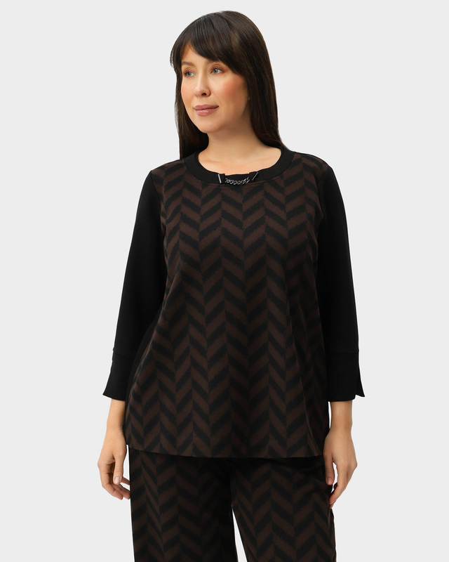 Джемпер из мягкого жаккарда с легким начесом и скубы