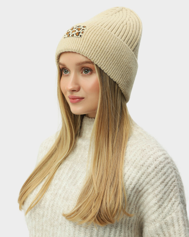 Вязаная шапка с шерстью и кашемиром в составе