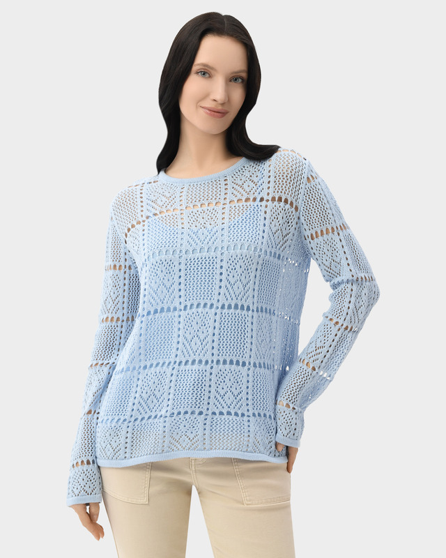 Ажурный хлопковый пуловер с топом из района в комплекте