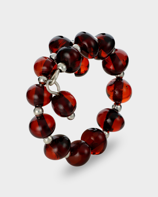 Кольцо-антистресс из натурального янтаря