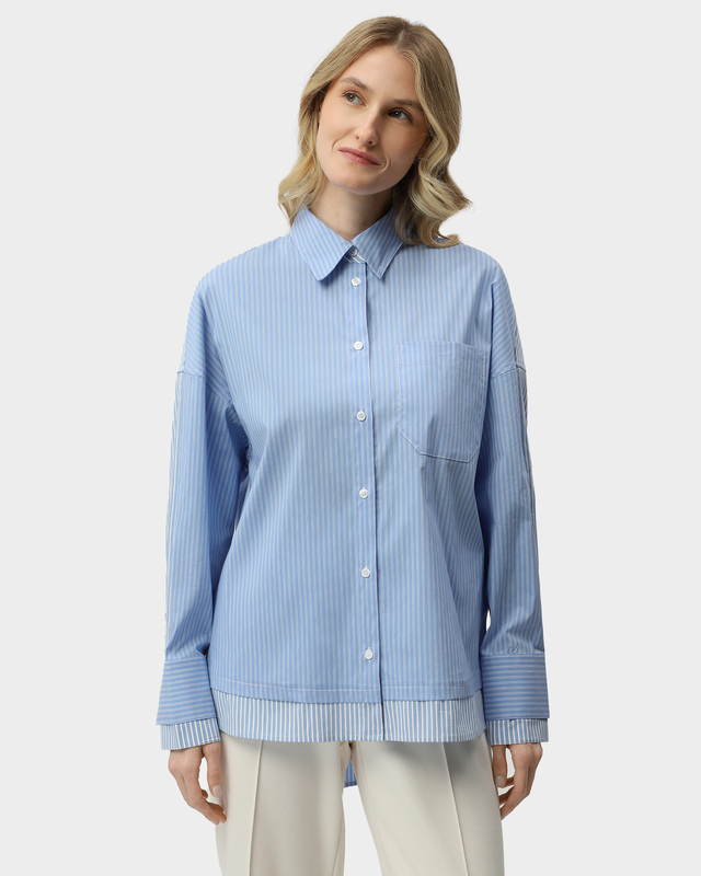 Рубашка свободного кроя в полоску