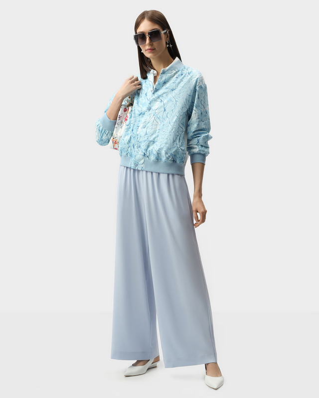 Брюки свободного кроя с широким эластичным поясом