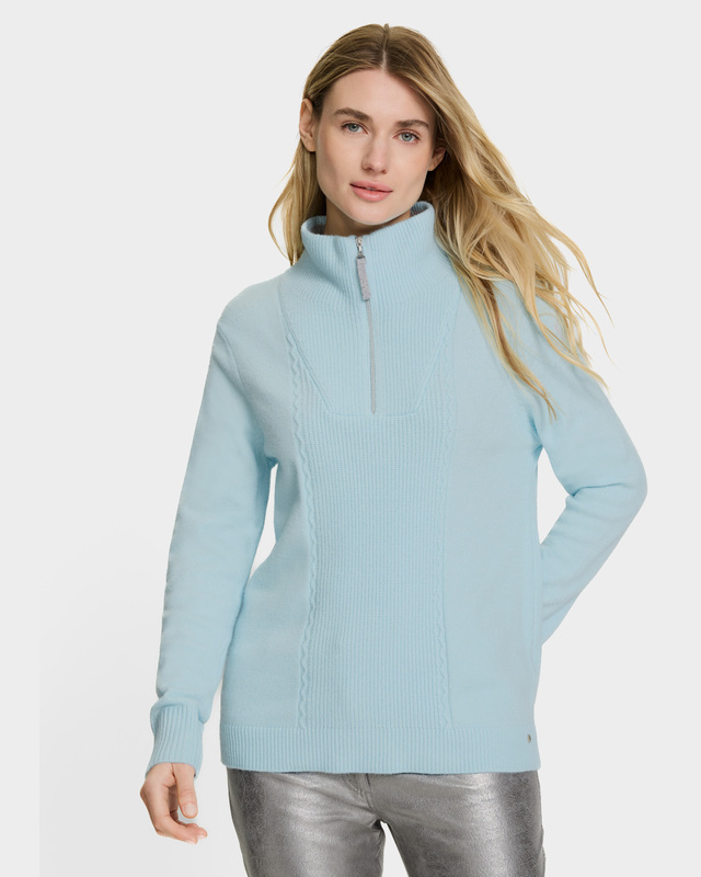 Свитер прямого кроя Henny с воротником-стойкой с короткой молнией