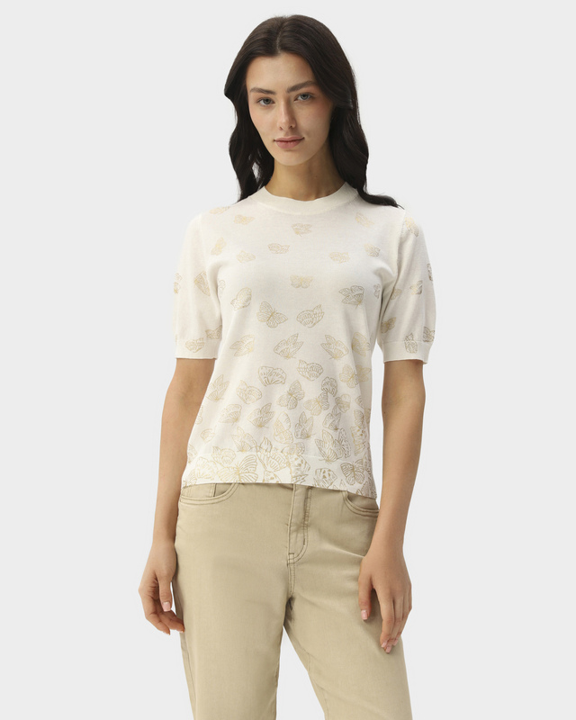 Пуловер с декором в виде бабочек из люрекса