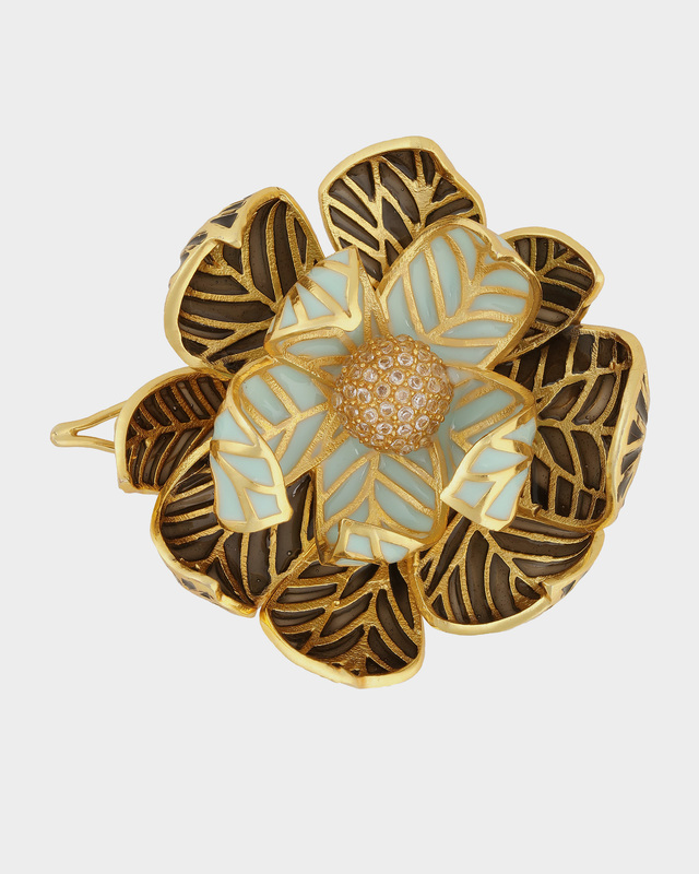 Заколка для волос с белым-черным лотосом из эмали