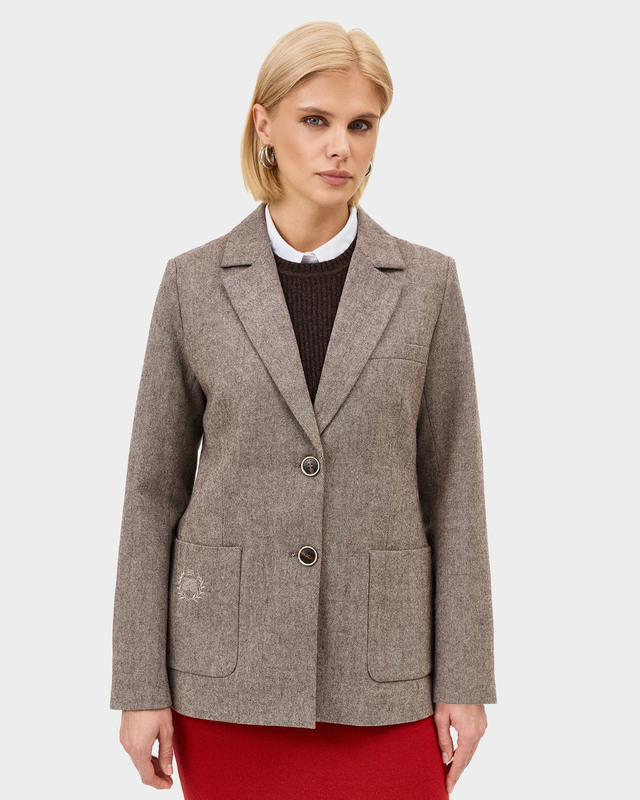 Однобортный жакет из мягкого шерстяного твида