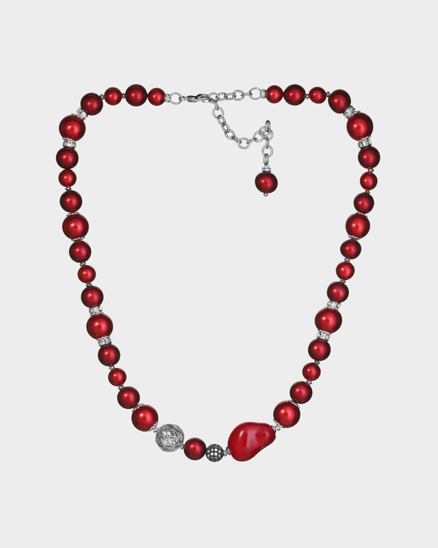 Колье с жемчугом Майорка и цирконами