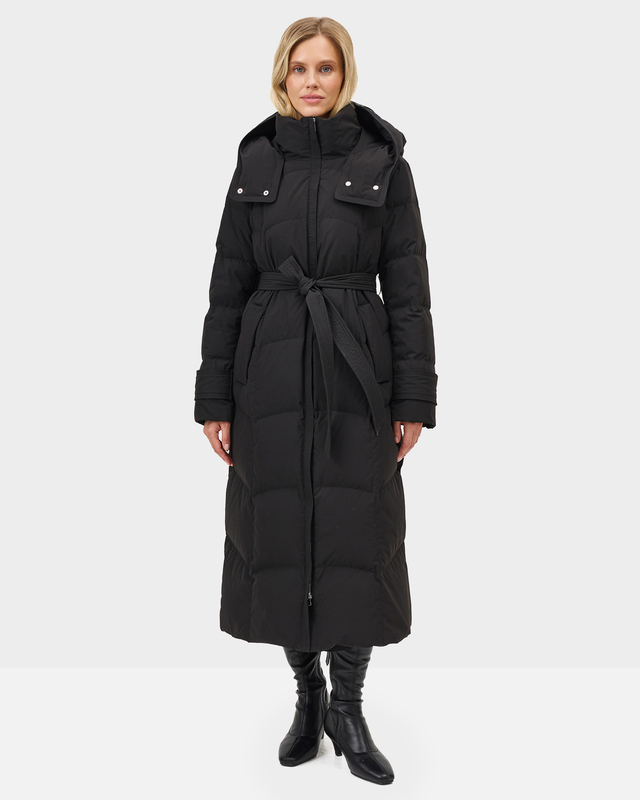 Пальто с акцентным воротником-стойкой и пуховым наполнителем