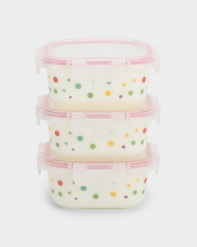 Набор квадратных контейнеров &laquo;Конфетти&raquo;, 500 мл, 3 шт.