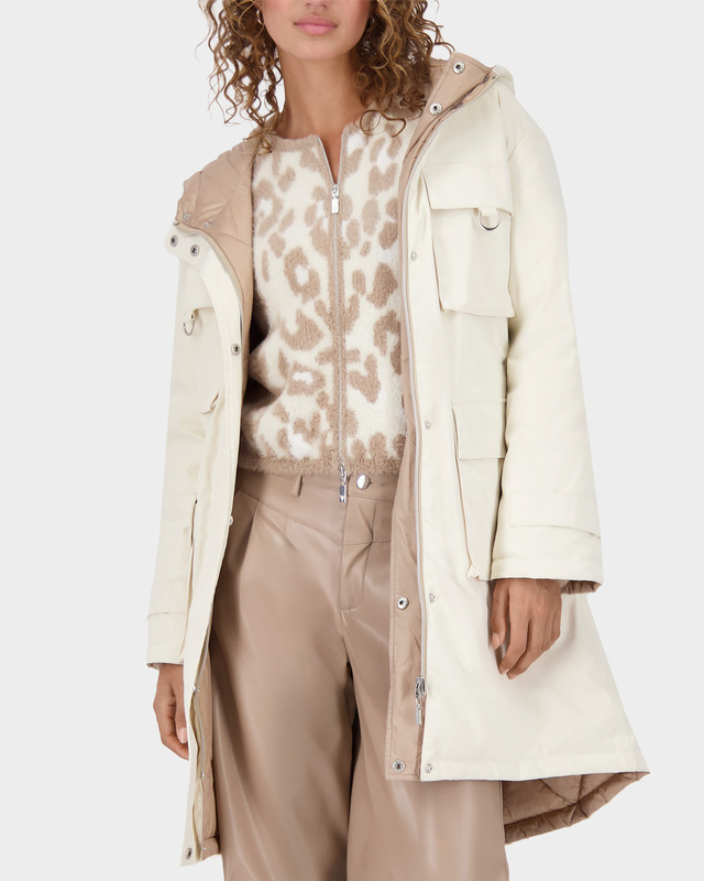 Двухстороннее пальто прямого кроя с капюшоном