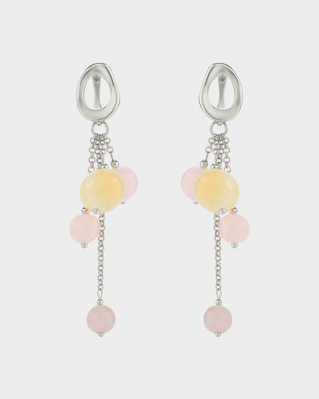 Серьги с бериллом в пастельных оттенках