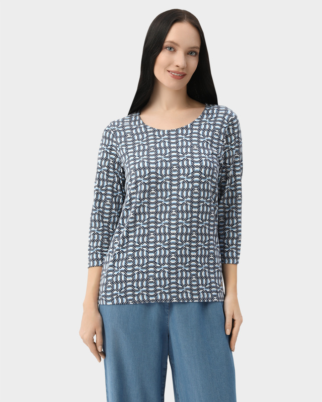 Лонгслив свободного кроя с геометрическим принтом