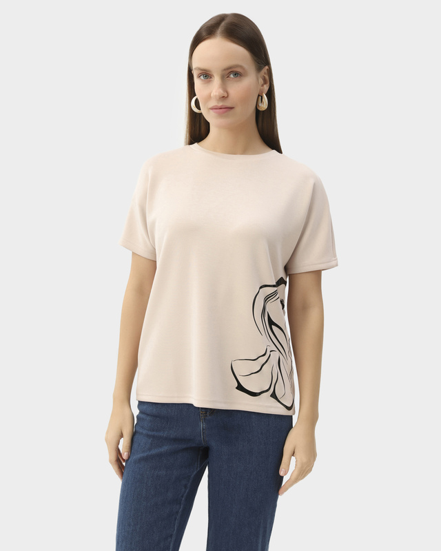 Трикотажный джемпер с цветочным графическим принтом