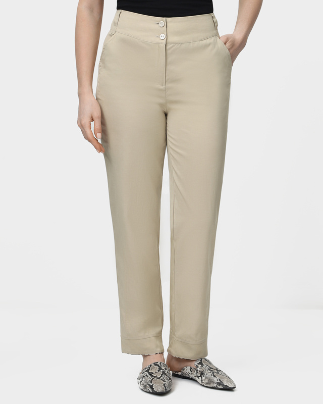 Брюки с принтованными отворотами