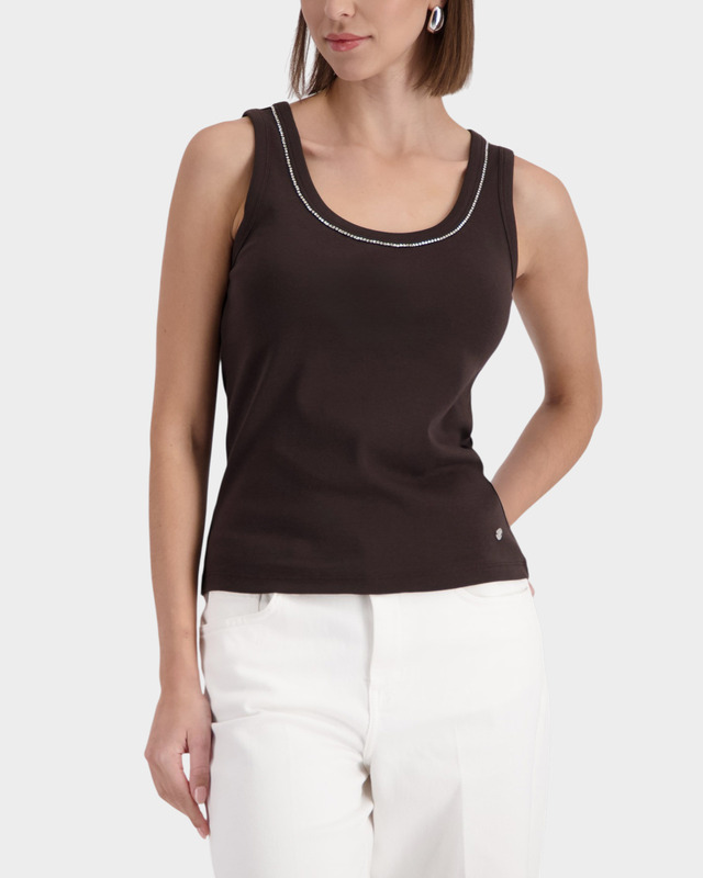 Топ из натурального хлопка с декором из страз