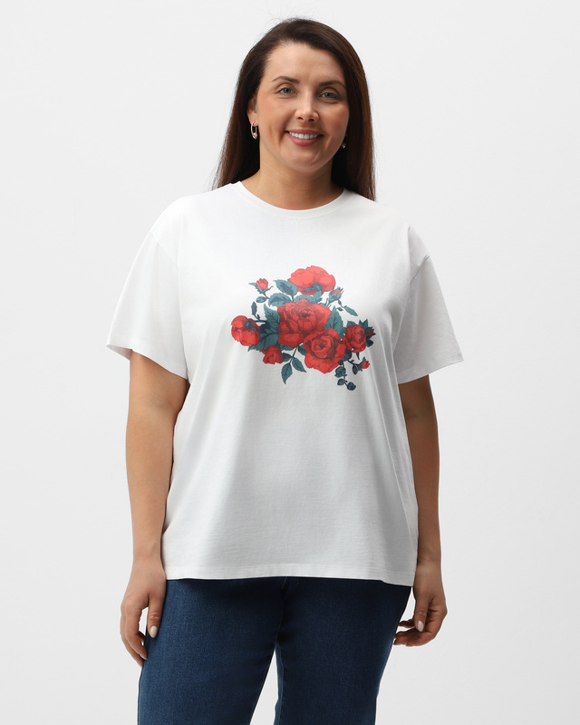 Футболка из дышащего хлопка с цветочным принтом