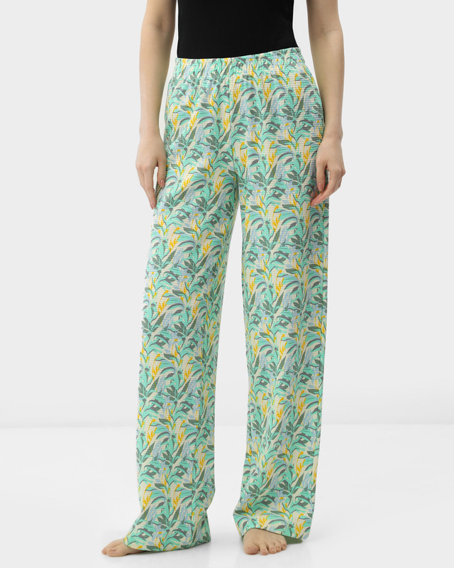 Брюки пижамные вафельные с эластичным поясом