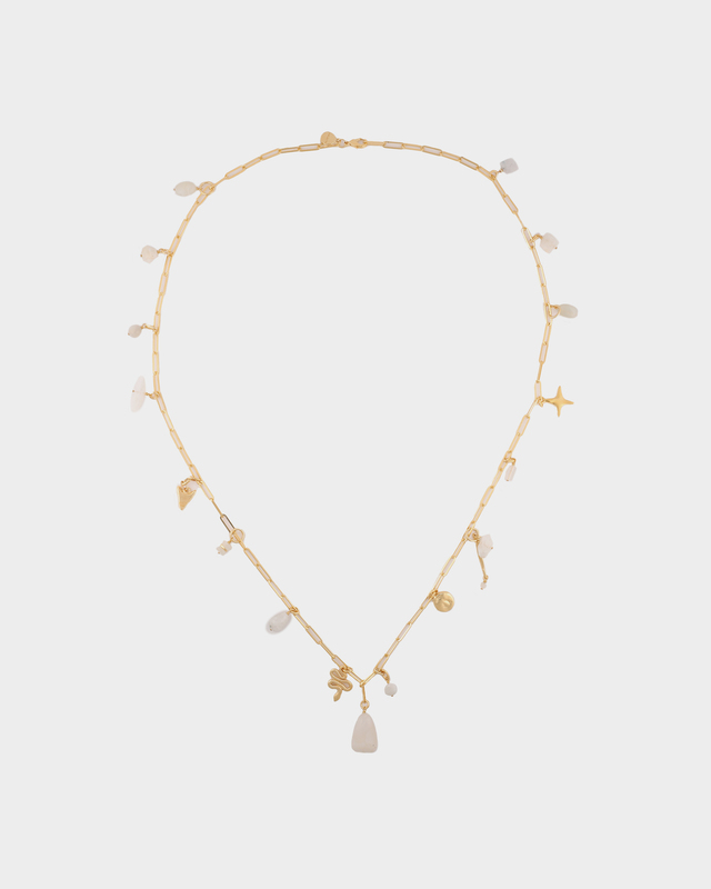 Колье-цепь с натуральными камнями