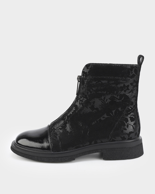 Ботинки из натуральной кожи с тисненым цветочным узором