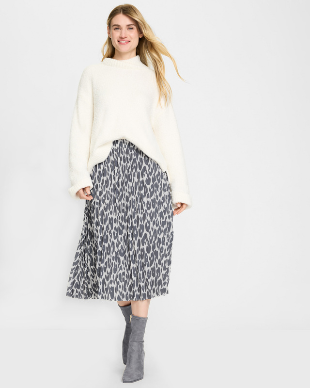 Плиссированная миди-юбка с леопардовым принтом