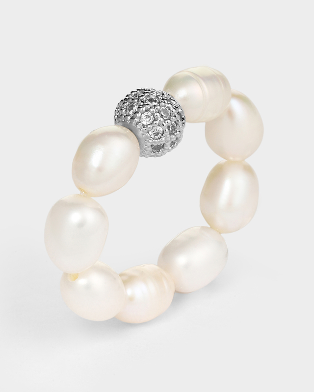 Кольцо с натуральный жемчугом