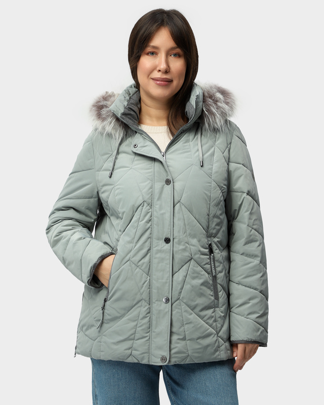 Куртка с наполнителем Down Free и съемным мехом песца на капюшоне