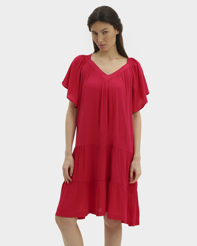 Платье из района с ярусной юбкой с воланами