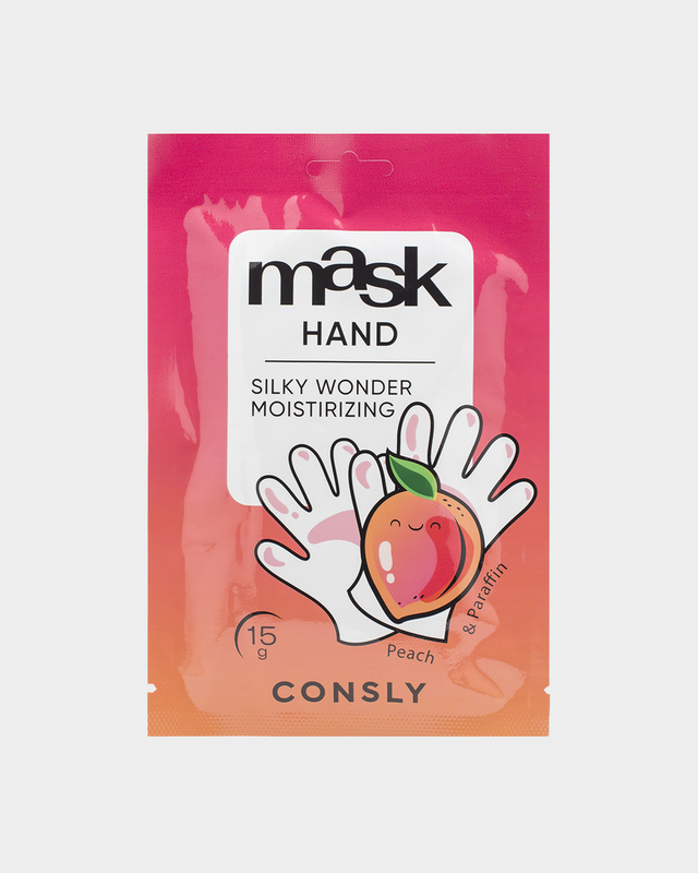 Корейская парафин-маска для рук Silky Wonder с экстрактом персика в виде перчаток, 15 г