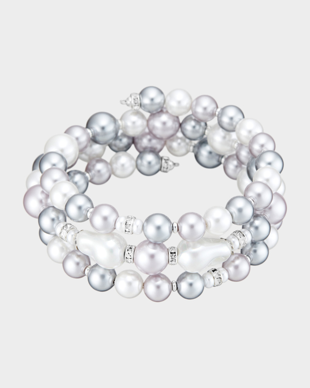 Браслет с жемчугом Майорка на ювелирном тросе