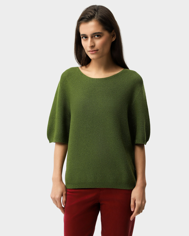 Пуловер свободного кроя с люрексом