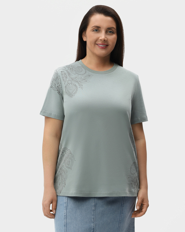 Хлопковая футболка с принтом в стиле бохо