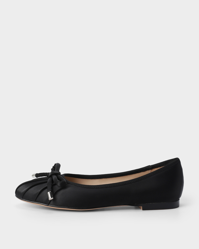 Балетки из текстиля с мягкой стелькой и декором в виде банта