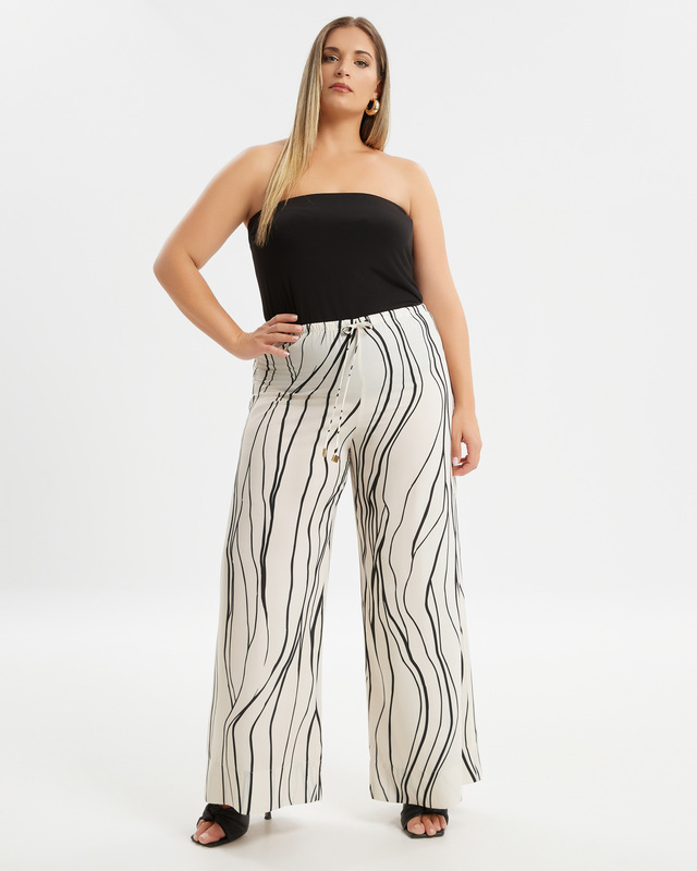 Широкие брюки с абстрактным принтом