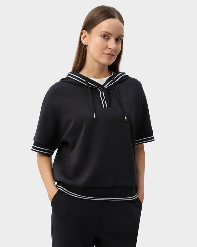 Трикотажное худи с регулируемым капюшоном на кулиске