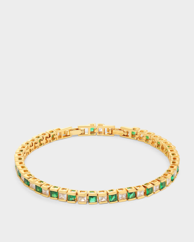 Браслет с вставками из цветных фианитов