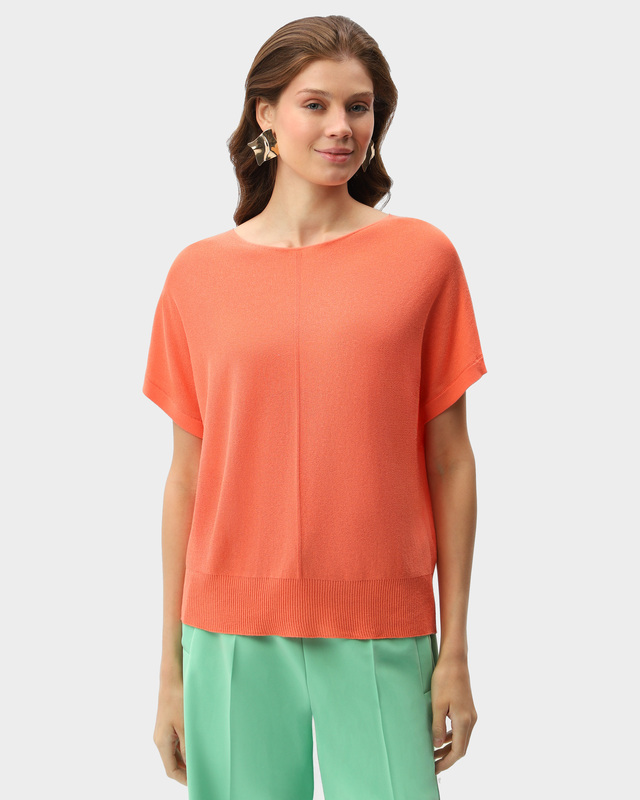 Пуловер тонкой вязки с коротким рукавом