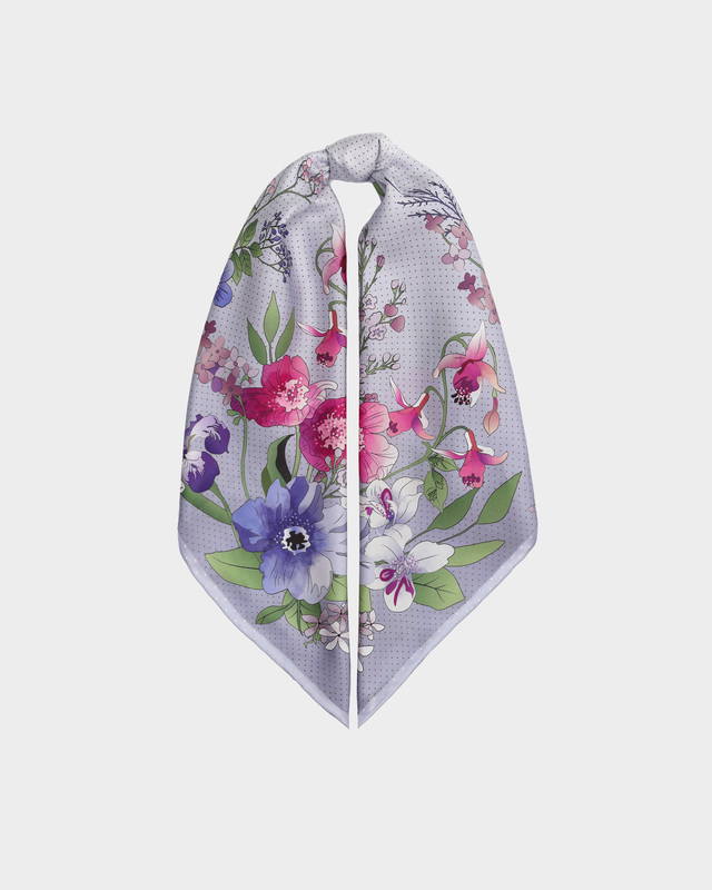 Шелковый платок с цветочным принтом