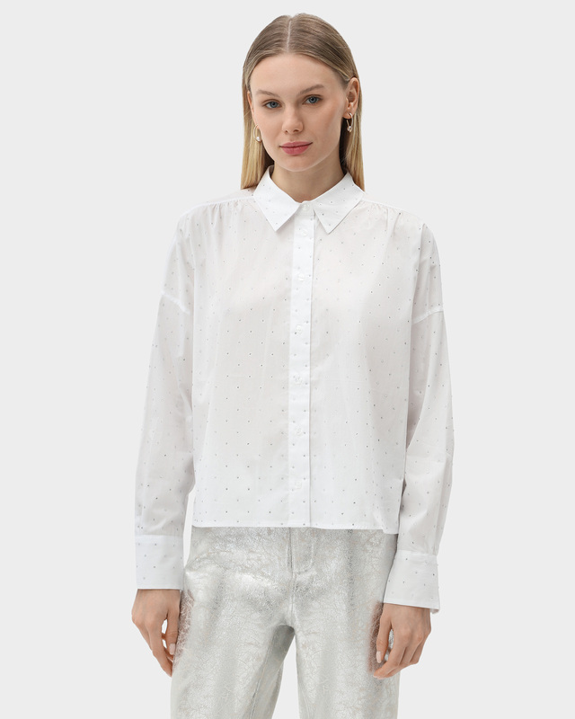 Блузка со сверкающими термоклеевыми стразами