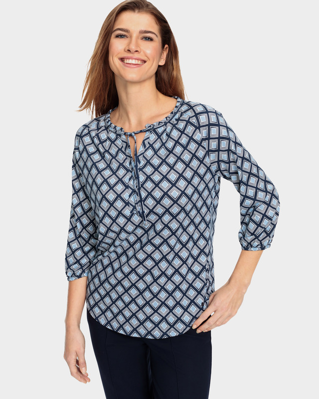 Блузка прямого кроя Hannah с геометрическим принтом