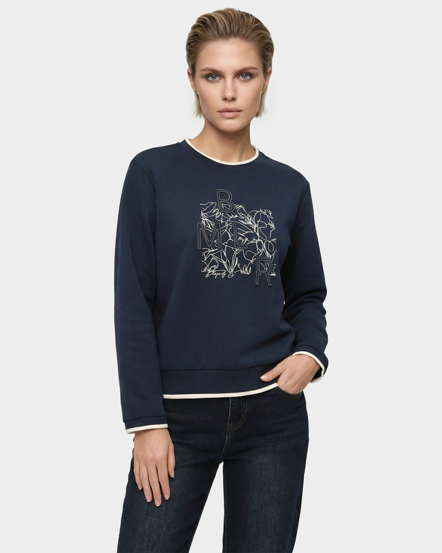 Свитшот прямого кроя с акцентным графическим принтом