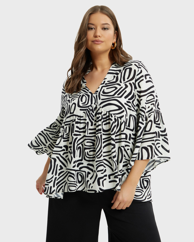 Блузка из вискозы с геометрическим принтом