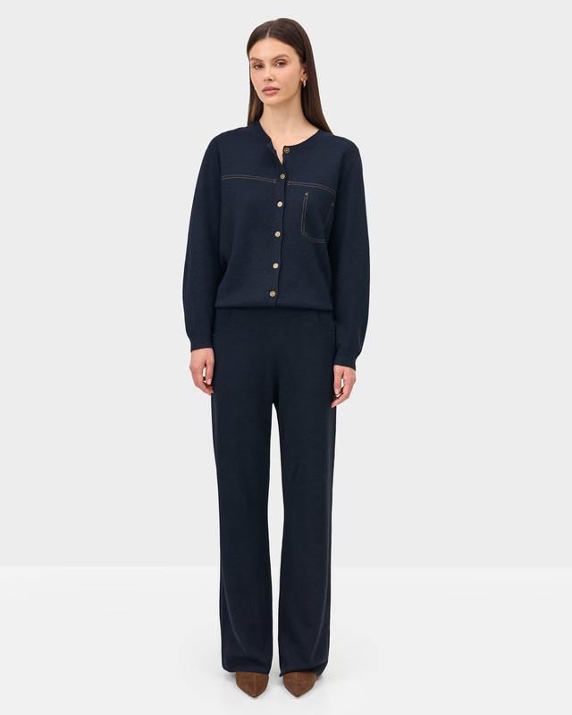 Брюки прямого кроя с шерстью в составе и эластичным поясом