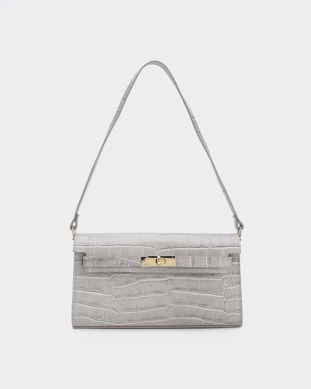 Сумка из натуральной кожи с тиснением под крокодила