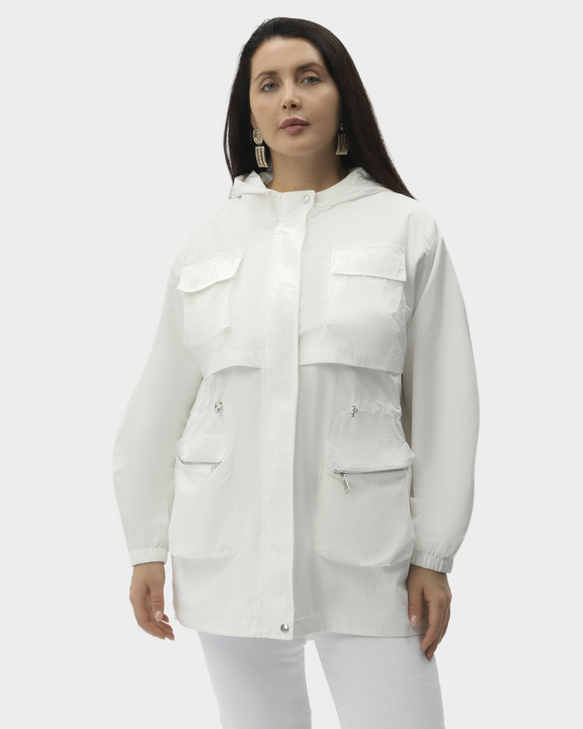 Куртка свободного кроя с кулиской на талии