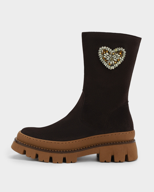 Полусапоги из натуральной замши, утепленные шерстью